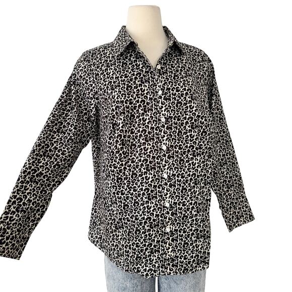 Talbots Wrinkle-Resistant Button Up Long Sleeve Shirt Top Stretch 14WP NWT - Picture 1 of 11